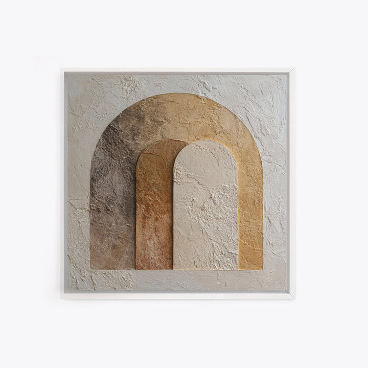 Neutral Abstract Arches Framed Canvas Print, Above Bed Art, Dorm Decor, Bedroom Decor, Fine Art, Serenity, Dopamine Decor, ABA-1x1-28