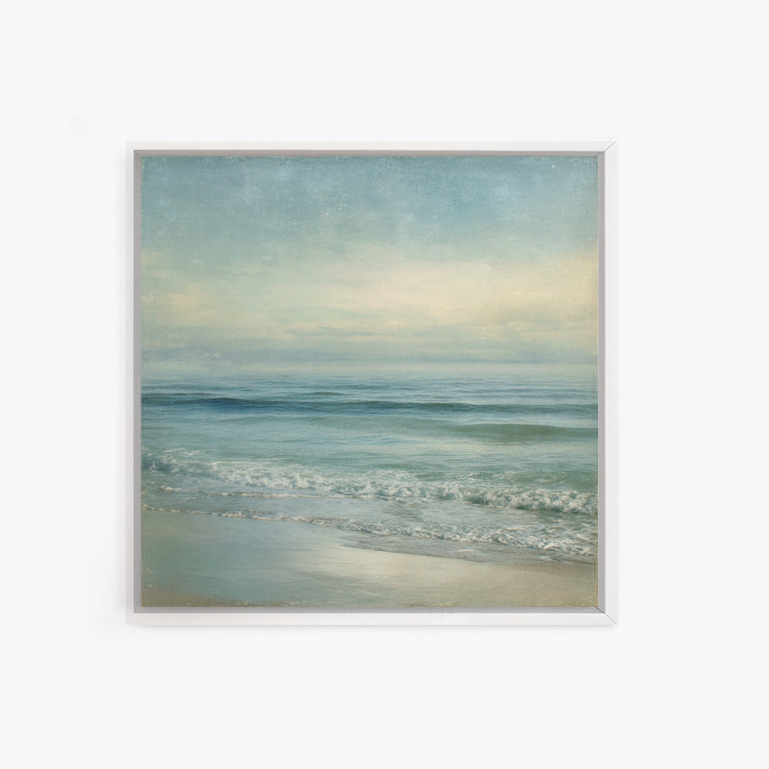 Quiet Moon over a Calm Ocean Horizon Canvas Print, Above Bed Art, Canvas Wall Art, Bedroom Decor, Fine Art, Serenity, ABA-1x1-3