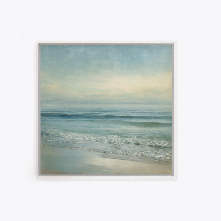 Quiet Moon over a Calm Ocean Horizon Canvas Print, Above Bed Art, Canvas Wall Art, Bedroom Decor, Fine Art, Serenity, ABA-1x1-3