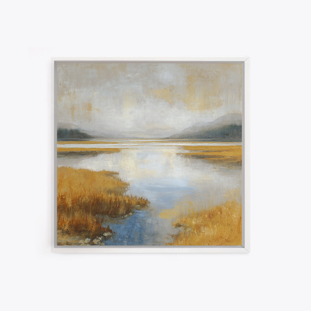 Calming Lake Reflection Canvas Print, Above Bed Art, Boho Wall Art, Bedroom Decor, Fine Art, Serenity, Above Bed Decor, ABA-1x1-35