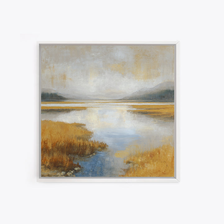 Calming Lake Reflection Canvas Print, Above Bed Art, Boho Wall Art, Bedroom Decor, Fine Art, Serenity, Above Bed Decor, ABA-1x1-35