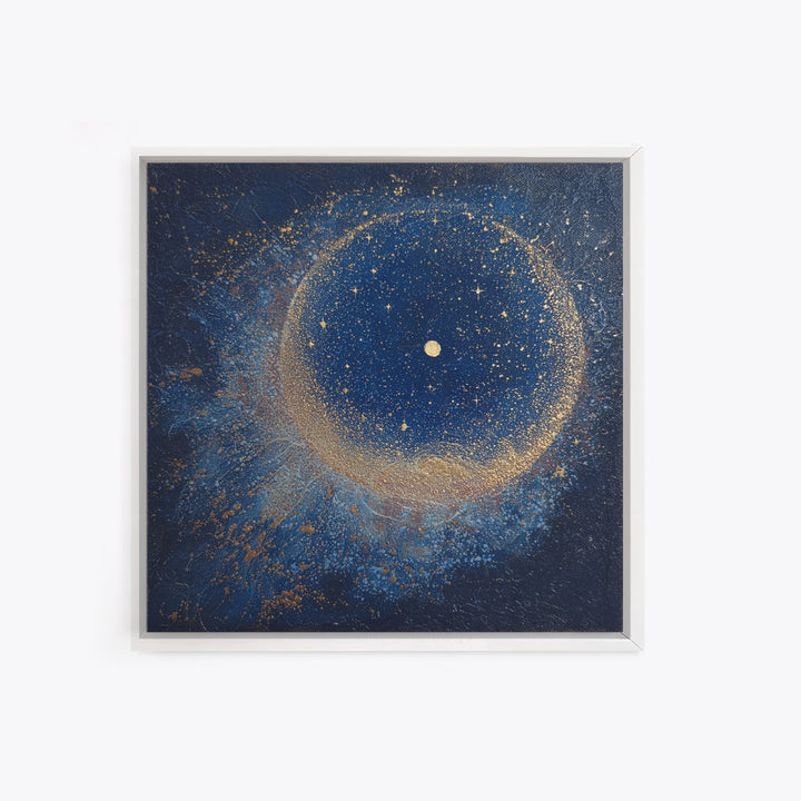 Subtle Celestial Scene Framed Canvas Print, Above Bed Art, Above Bed Decor, Bedroom Decor, Oil Painting, Serenity, ABA-1x1-37