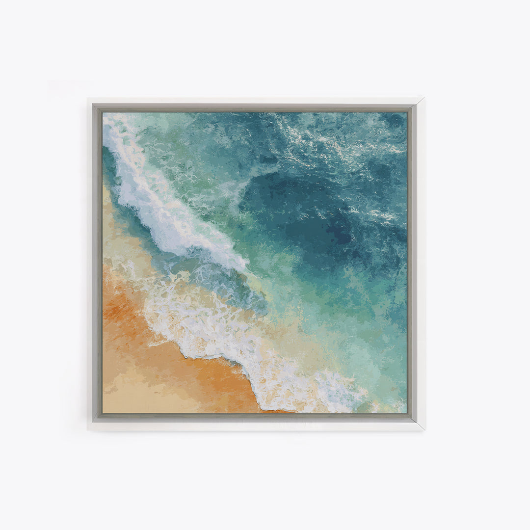 Serene Ocean Tide Seen from Above Canvas Print, Above Bed Art, Gallery Decor, Bedroom Decor, Fine Art, Serenity, Wall Art, ABA-1x1-45