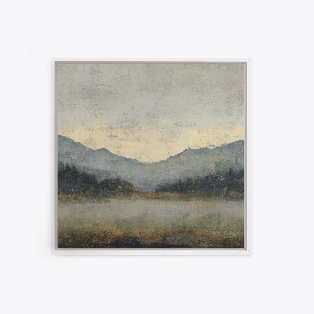 Panoramic Misty Mountain Landscape Canvas Print, Above Bed Art, Neutral Decor, Bedroom Decor, Fine Art, Serenity, Wall Decor, ABA-1x1-49