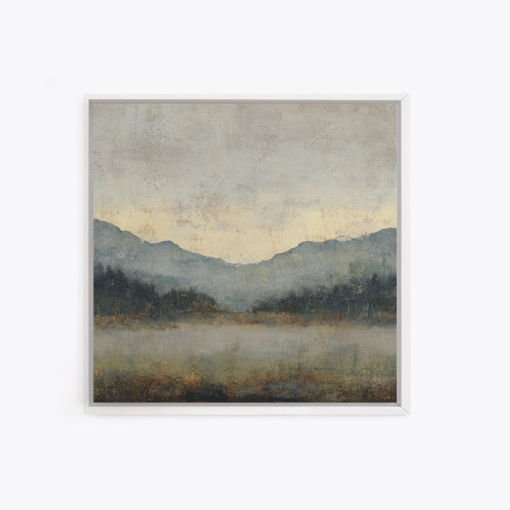 Panoramic Misty Mountain Landscape Canvas Print, Above Bed Art, Neutral Decor, Bedroom Decor, Fine Art, Serenity, Wall Decor, ABA-1x1-49