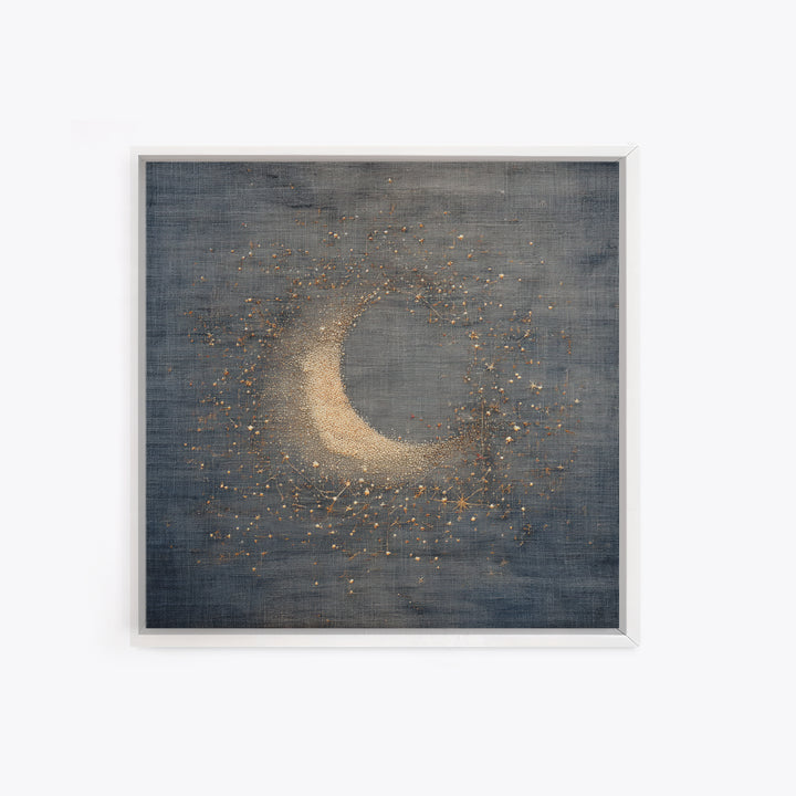 Subtle Celestial Scene Framed Canvas Print, Above Bed Art, Above Bed Decor, Bedroom Decor, Oil Painting, Serenity, ABA-1x1-61