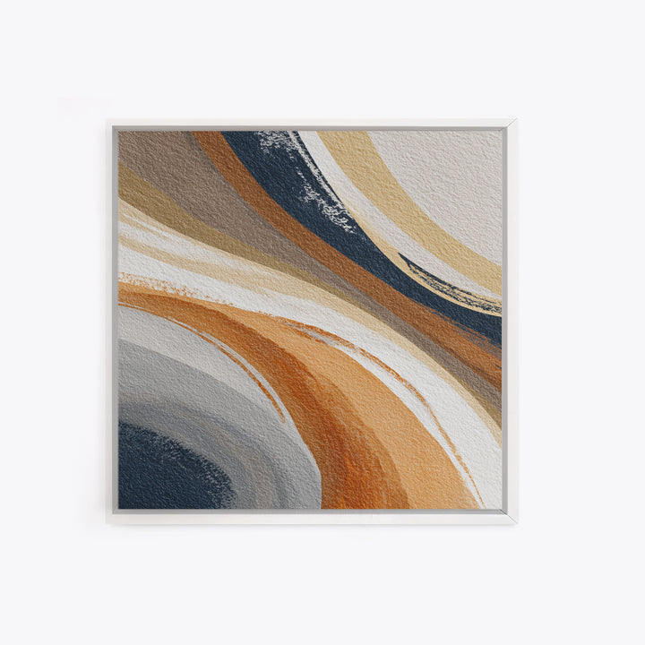 Warm Taupe Abstract Waves Framed Canvas Print, Above Bed Art, Above Bed Decor, Bedroom Decor, Serenity, Minimalist Decor, ABA-1x1-63