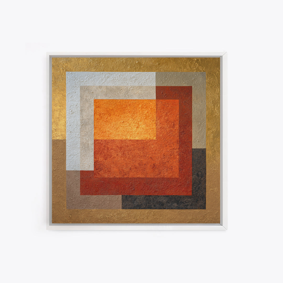 Abstract Sunrise Geometry Framed Canvas Print, Above Bed Art, Boho Wall Decor, Bedroom Decor, Serenity, Fine Art Print, ABA-1x1-68