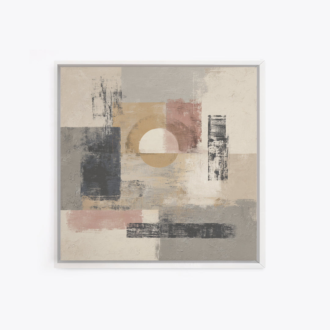 Japandi Ink Shapes Canvas Print, Above Bed Art, 3 Piece Wall Art, Bedroom Decor, Fine Art, Serenity, Textured Painting, ABA-1x1-90