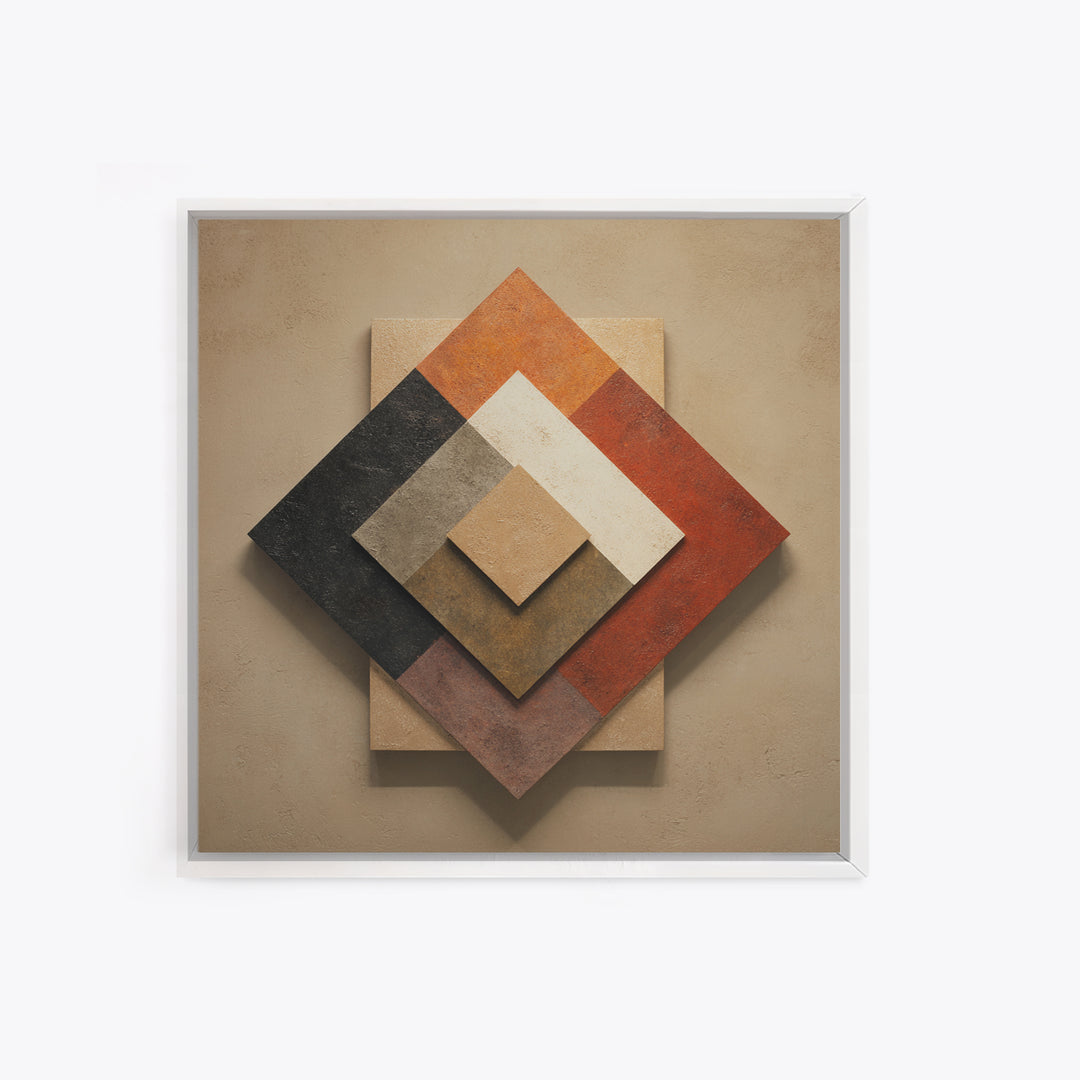 Abstract Sunrise Geometry Canvas Print, Above Bed Art, 3 Piece Wall Art, Bedroom Decor, Abstract Art, Serenity, ABA-1x1-92