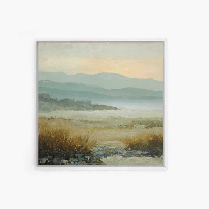 Panoramic Misty Mountain Landscape Canvas Print, Above Bed Art, Wall Art, Bedroom Decor, Fine Art, Serenity, Digital Print, ABA-1x1-97