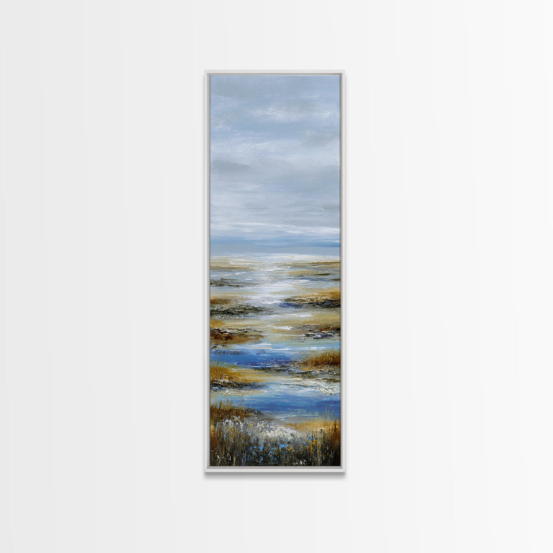 Calming Lake Reflection Canvas Print, Above Bed Art, Digital Art, Bedroom Decor, Fine Art, Serenity, Living Room Decor, ABA-1x3-23