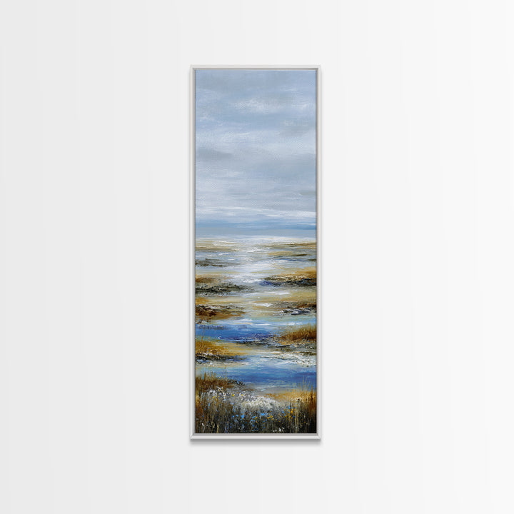 Calming Lake Reflection Canvas Print, Above Bed Art, Digital Art, Bedroom Decor, Fine Art, Serenity, Living Room Decor, ABA-1x3-23