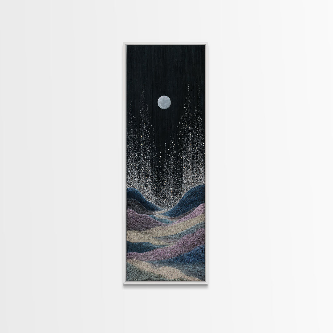 Subtle Celestial Scene Canvas Print, Above Bed Art, Digital Art, Bedroom Decor, Fine Art, Serenity, Living Room Decor, ABA-1x3-25