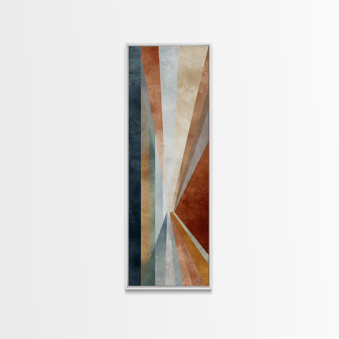 Abstract Sunrise Geometry Canvas Print, Above Bed Art, Textured Painting, Bedroom Decor, Abstract Art, Serenity, Original Art, ABA-1x3-32