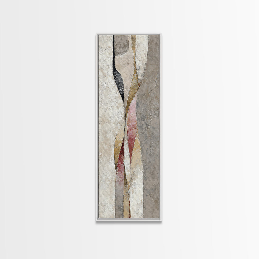 Minimal Two Figure Line Drawing Canvas Print, Above Bed Art, Contemporary Art, Bedroom Decor, Serenity, Textured Wall Art, ABA-1x3-44
