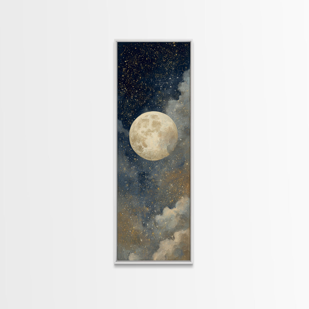 Subtle Celestial Scene Canvas Print, Above Bed Art, Photography Prints, Bedroom Decor, Fine Art, Serenity, Art Print, ABA-1x3-49