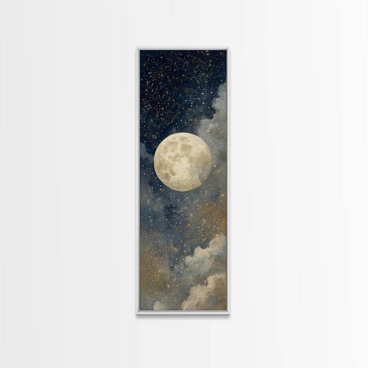Subtle Celestial Scene Canvas Print, Above Bed Art, Photography Prints, Bedroom Decor, Fine Art, Serenity, Art Print, ABA-1x3-49