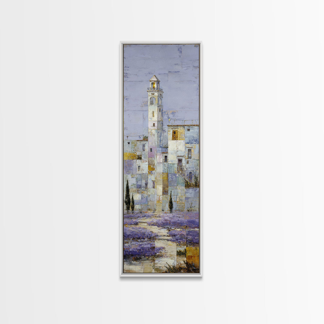 Oversized Lavender Field Canvas Print, Above Bed Art, Bedroom Decor, Oil Painting, Serenity, Boho Decor, Western Decor, ABA-1x3-55