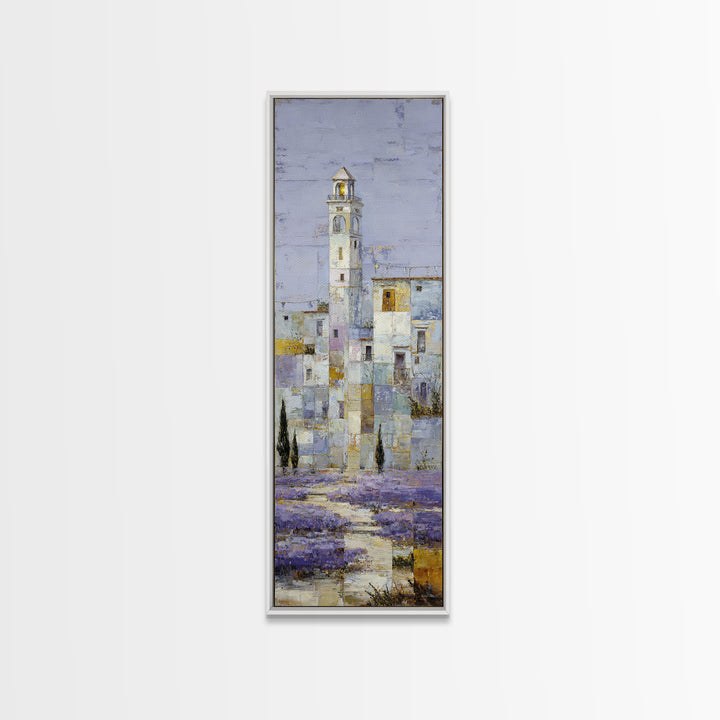 Oversized Lavender Field Canvas Print, Above Bed Art, Bedroom Decor, Oil Painting, Serenity, Boho Decor, Western Decor, ABA-1x3-55