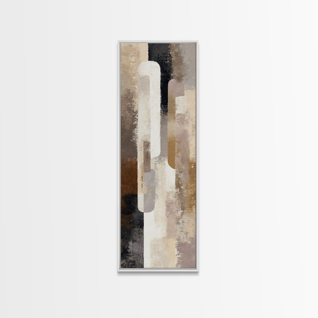 Japandi Ink Shapes Canvas Print, Above Bed Art, Horizontal Wall Art, Bedroom Decor, Abstract Art, Serenity, Home Decor, ABA-1x3-6