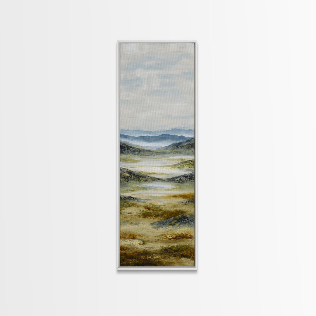 Soft Alpine Horizon Canvas Print, Above Bed Art, Digital Art, Bedroom Decor, Serenity, Living Room Decor, Whimsical Decor, ABA-1x3-60