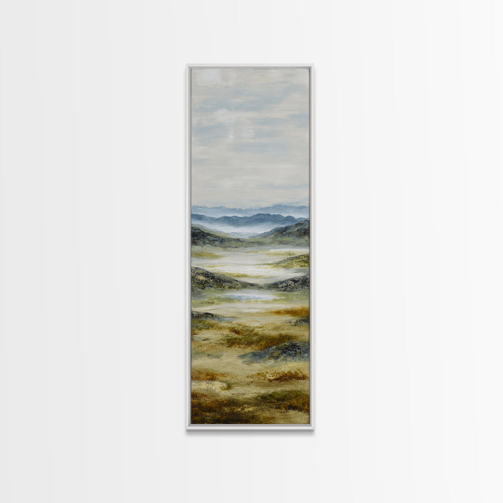 Soft Alpine Horizon Canvas Print, Above Bed Art, Digital Art, Bedroom Decor, Serenity, Living Room Decor, Whimsical Decor, ABA-1x3-60