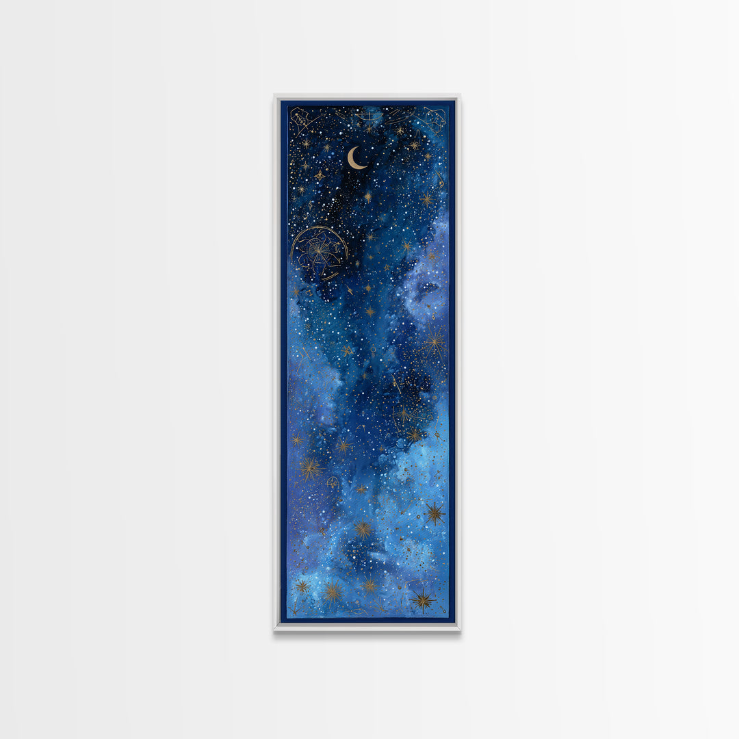 Subtle Celestial Scene Canvas Print, Above Bed Art, Wall Art Prints, Bedroom Decor, Fine Art, Serenity, Boho Wall Art, ABA-1x3-73