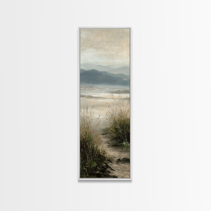 Panoramic Misty Mountain Landscape Canvas Print, Above Bed Art, Digital Prints, Bedroom Decor, Serenity, Printable Art, ABA-1x3-85