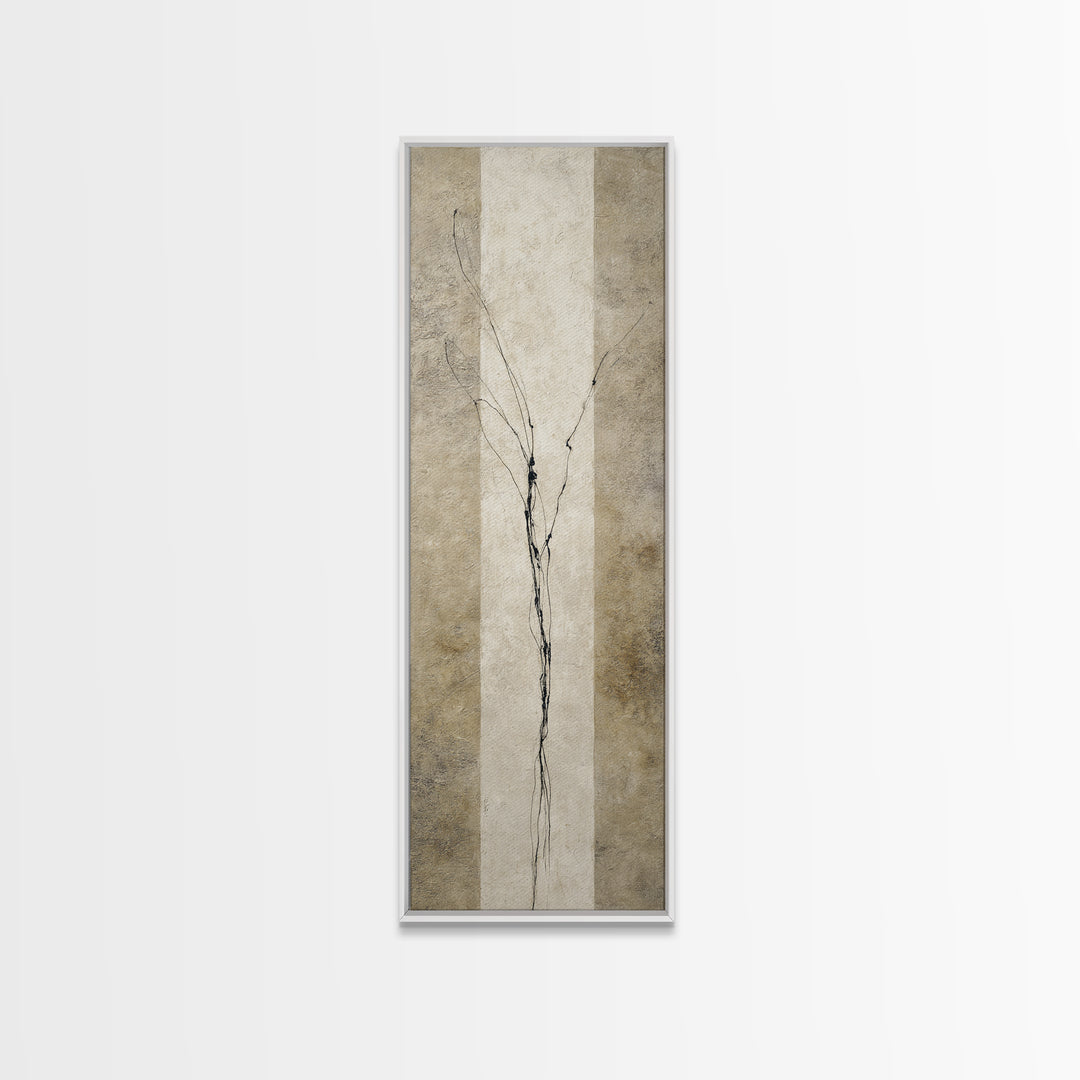 Minimal Two Figure Line Drawing Framed Canvas Print, Above Bed Art, Whimsical Decor, Bedroom Decor, Fine Art, Serenity, ABA-1x3-92