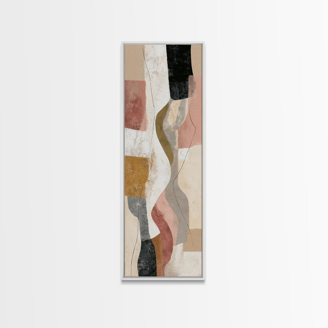 Warm Taupe Abstract Waves Canvas Print, Above Bed Art, Bedroom Wall Art, Bedroom Decor, Abstract Art, Serenity, ABA-1x3-99