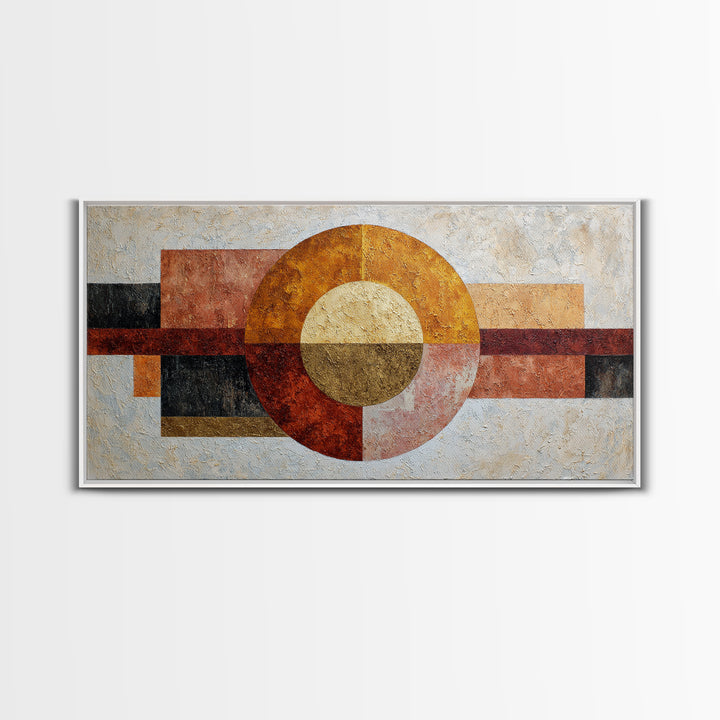 Abstract Sunrise Geometry Framed Canvas Print, Above Bed Art, Wall Decor, Bedroom Decor, Fine Art, Serenity, Apartment Decor, ABA-2x1-40