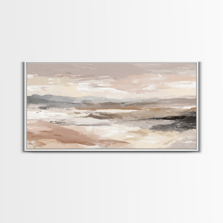 Japandi Ink Shapes Canvas Print, Above Bed Art, Room Decor, Bedroom Decor, Abstract Art, Serenity, Large Wall Art, Original Art, ABA-2x1-62