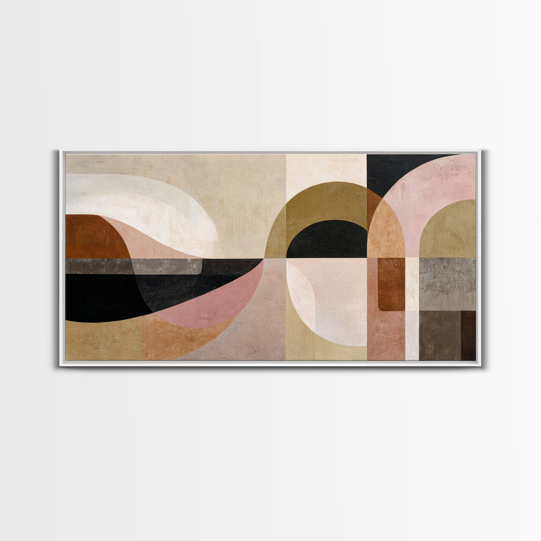 Abstract Sunrise Geometry Canvas Print, Above Bed Art, Dorm Decor, Bedroom Decor, Fine Art, Serenity, Dopamine Decor, ABA-2x1-64