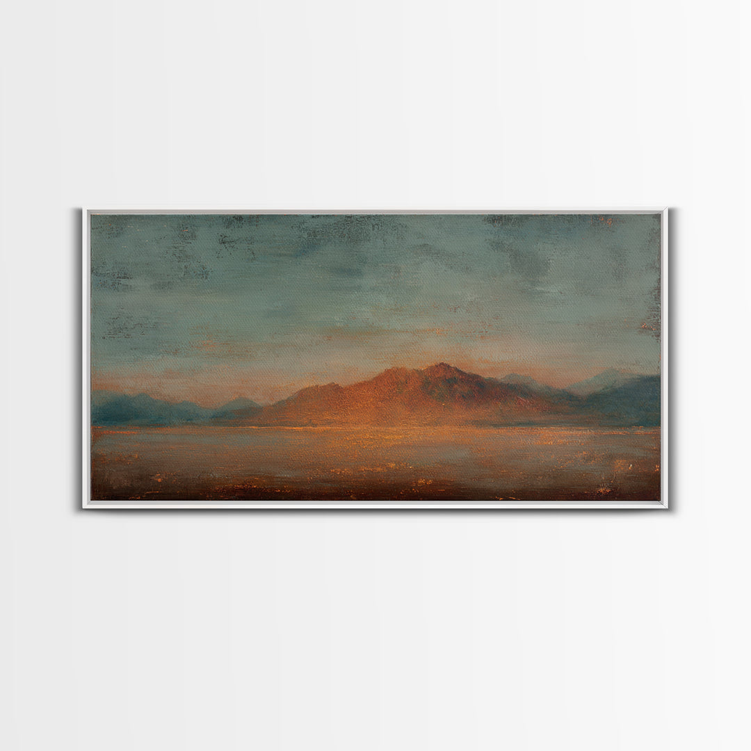 Dreamy Desert Sunset Framed Canvas Print, Above Bed Art, Printable Art, Bedroom Decor, Fine Art, Serenity, Bedroom Wall Art, ABA-2x1-99