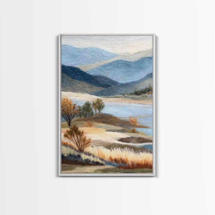 Soft Romantic Landscape Framed Canvas Print, Above Bed Art, Wall Art, Bedroom Decor, Oil Painting, Serenity, Digital Print, ABA-2x3-1