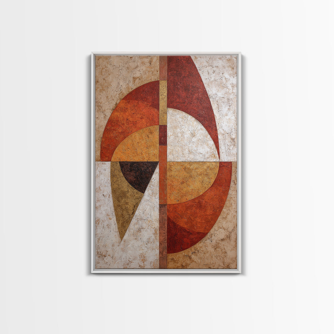 Abstract Sunrise Geometry Framed Canvas Print, Above Bed Art, Art Print, Bedroom Decor, Abstract Art, Serenity, Dorm Decor, ABA-2x3-100