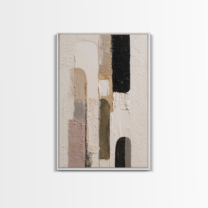 Neutral Abstract Arches Framed Canvas Print, Above Bed Art, Minimalist Decor, Bedroom Decor, Serenity, Textured Wall Art, ABA-2x3-12