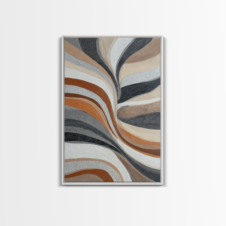 Warm Taupe Abstract Waves Canvas Print, Above Bed Art, Art Print, Bedroom Decor, Abstract Art, Serenity, Dorm Decor, ABA-2x3-23