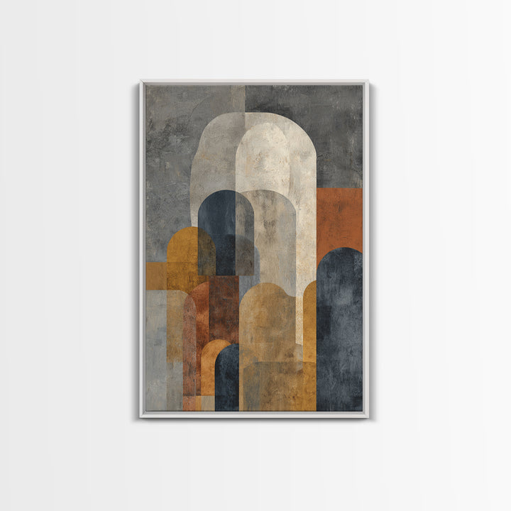 Neutral Abstract Arches Framed Canvas Print, Above Bed Art, Sage Green Wall Art, Bedroom Decor, Abstract Art, Serenity, ABA-2x3-36