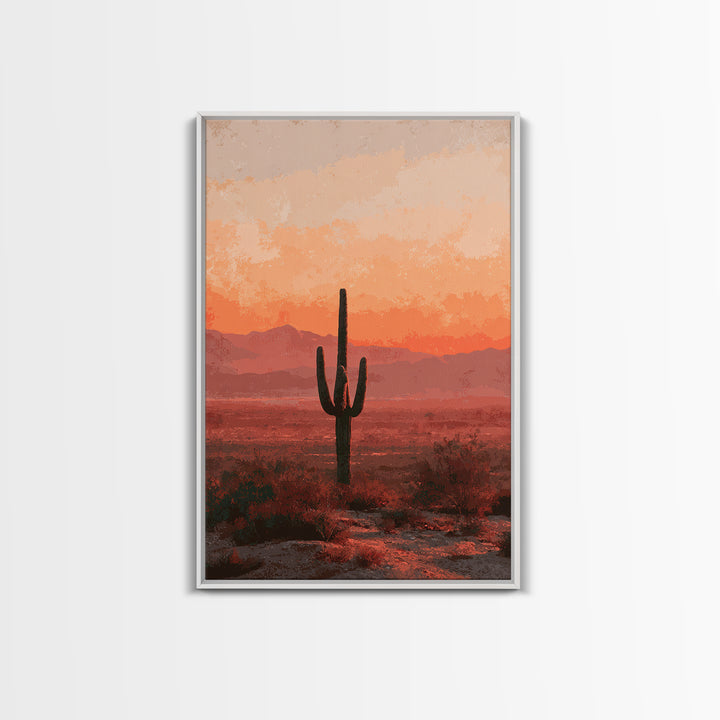 Dreamy Desert Sunset Canvas Print, Above Bed Art, Minimalist Decor, Bedroom Decor, Fine Art, Serenity, Textured Wall Art, ABA-2x3-39