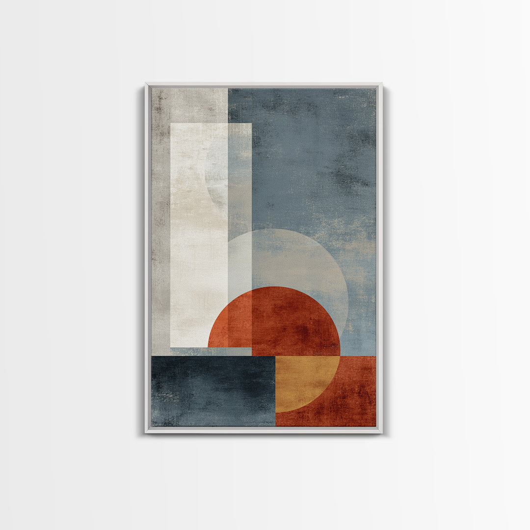 Abstract Sunrise Geometry Framed Canvas Print, Above Bed Art, Fine Art Print, Bedroom Decor, Abstract Art, Serenity, ABA-2x3-4