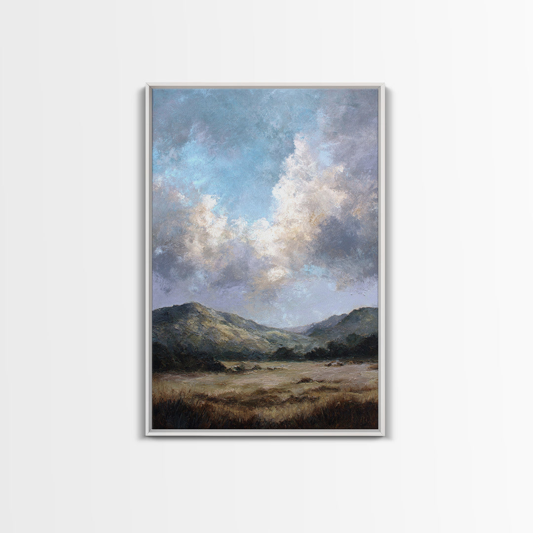 Soft Romantic Landscape Canvas Print, Above Bed Art, Mid Century Modern, Bedroom Decor, Fine Art, Serenity, Horizontal Wall Art, ABA-2x3-49