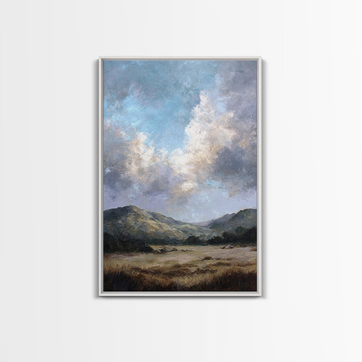 Soft Romantic Landscape Canvas Print, Above Bed Art, Mid Century Modern, Bedroom Decor, Fine Art, Serenity, Horizontal Wall Art, ABA-2x3-49