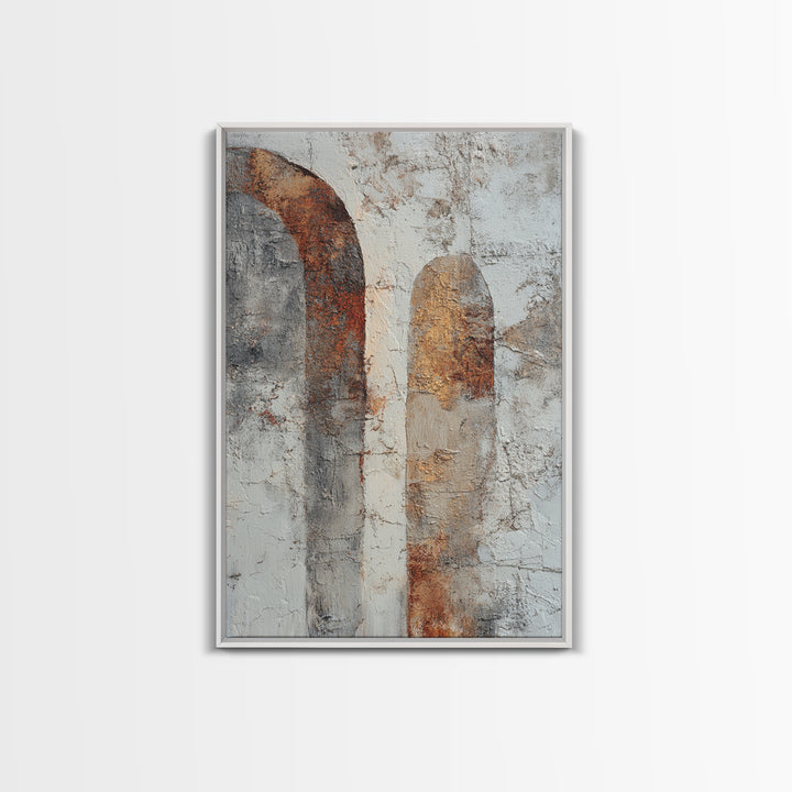 Neutral Abstract Arches Framed Canvas Print, Above Bed Art, Wall Art, Bedroom Decor, Abstract Art, Serenity, Digital Print, ABA-2x3-60