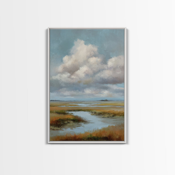 Tranquil Cloudscape with Blush Undertones Canvas Print, Above Bed Art, Original Art, Bedroom Decor, Fine Art, Serenity, ABA-2x3-61