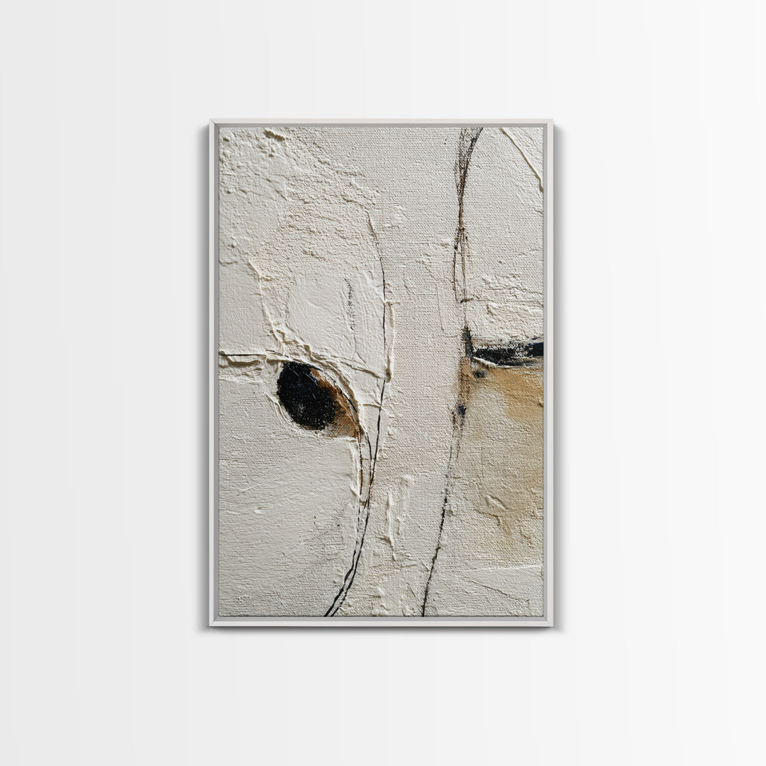 Minimal Two Figure Line Drawing Framed Canvas Print, Above Bed Art, Room Decor, Bedroom Decor, Oil Painting, Serenity, ABA-2x3-64