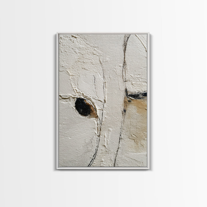 Minimal Two Figure Line Drawing Framed Canvas Print, Above Bed Art, Room Decor, Bedroom Decor, Oil Painting, Serenity, ABA-2x3-64