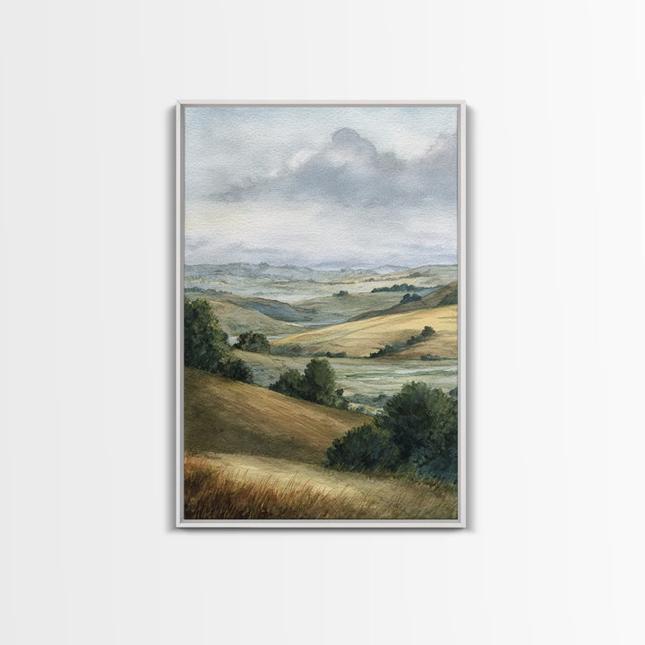 Soft Romantic Landscape Framed Canvas Print, Above Bed Art, Textured Wall Art, Bedroom Decor, Fine Art, Serenity, Western Decor, ABA-2x3-73
