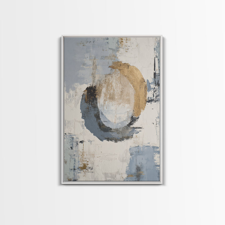 Japandi Ink Shapes Framed Canvas Print, Above Bed Art, Digital Art, Bedroom Decor, Abstract Art, Serenity, Living Room Decor, ABA-2x3-74